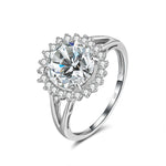 Load image into Gallery viewer, Halo Statement Engagement Cz Ring Sterling Silver Womens Ginger Lyne Collection - 6
