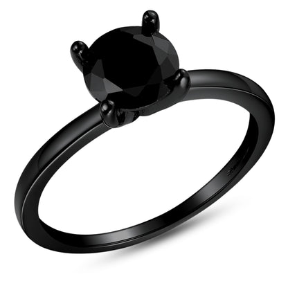 Solitaire1.50CtEngagementRingforWomenPromiseRingforHerCubicZirconiaSterlingSilverGingerLyne_Black-Blk-1