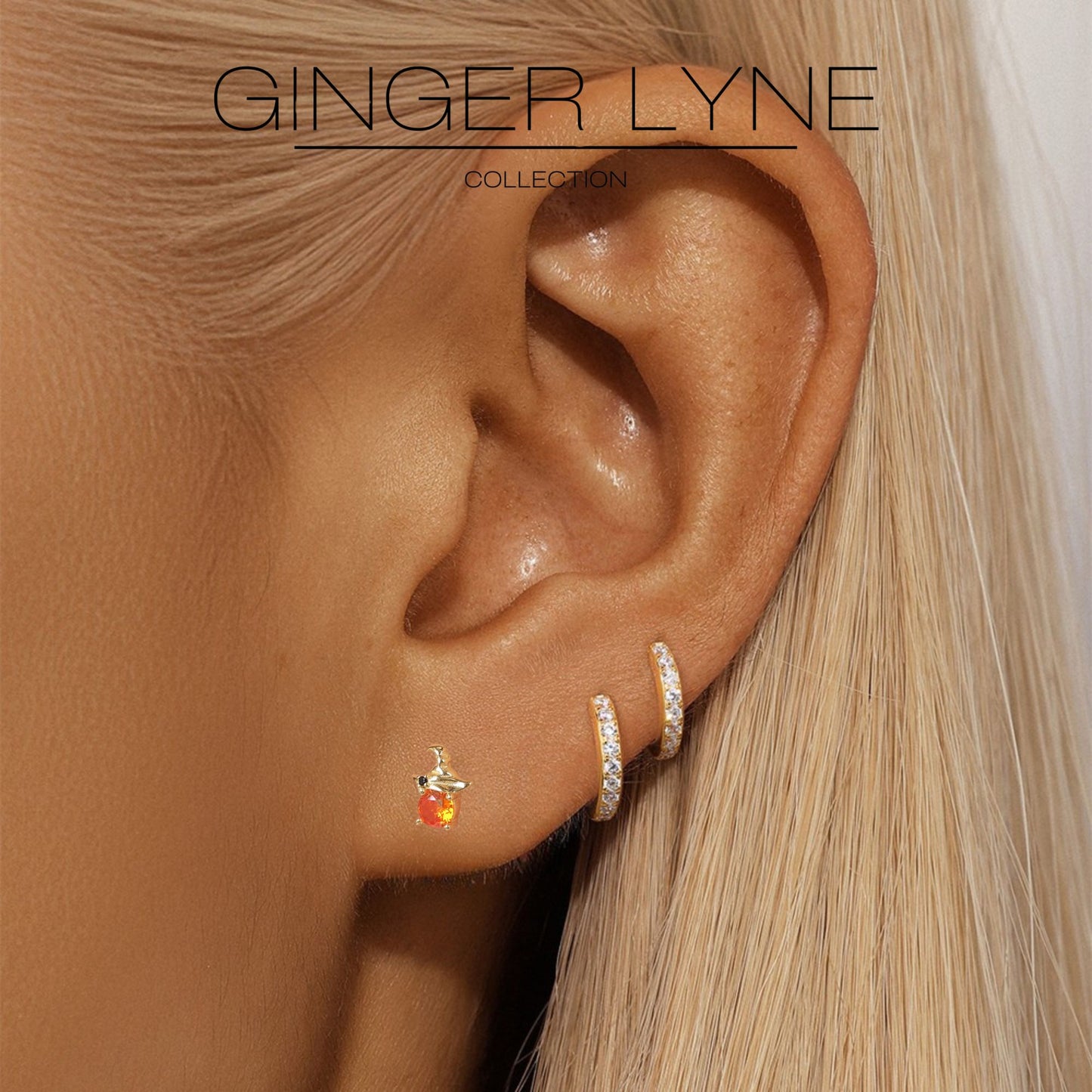 WitchHatOrangeCZStudEarringsforWomenHalloweenJewelry14KTGoldPlatedSterlingSilverGingerLyneCollection_Orange-5