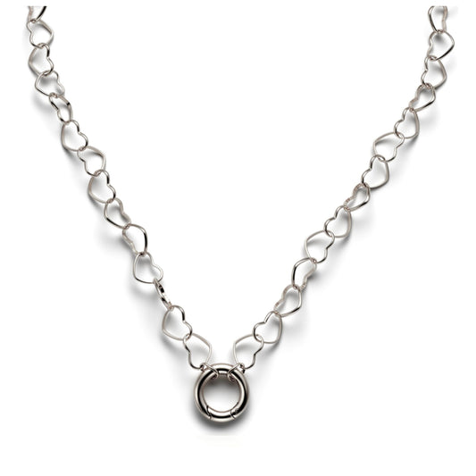 Carabiner Charm Necklace for Women Heart Chain Round Carabiner Holder Stainless Steel by Ginger Lyne