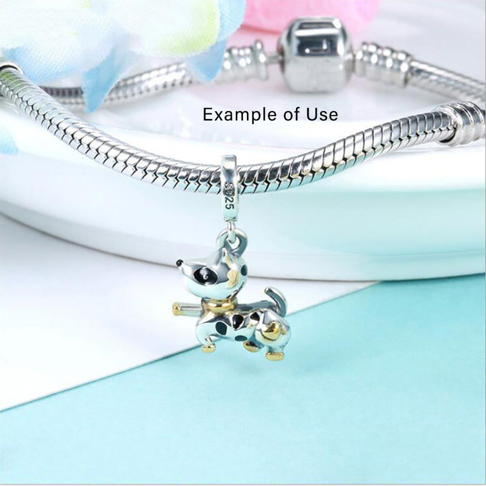 Dachshund Dog Puppy Charm European Bead Sterling Silver Ginger Lyne Collection