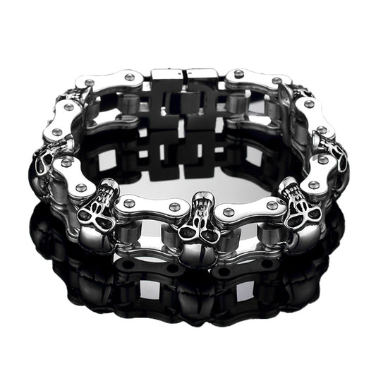 Skull Bracelet for Men Women Stainless Steel Metal Biker Punk Gothic Ginger Lyne Collection
