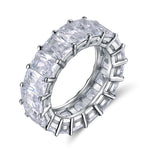 Load image into Gallery viewer, Eternity Wedding Band for Women Emerald Cut Cz Sterling Silver Ginger Lyne Collection - 9
