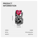 Load image into Gallery viewer, Skull Gothic Charm European Bead Red CZ Sterling Silver Ginger Lyne Collection
