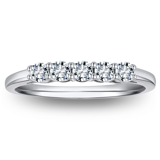 LeShaAnniversaryRingWeddingBandforWomenCubicZirconiaSterlingSilverbyGingerLyne_Silver-1