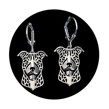 Pit Bull Staffordshire Terrier Dog Necklace Silver Womens Ginger Lyne Collection