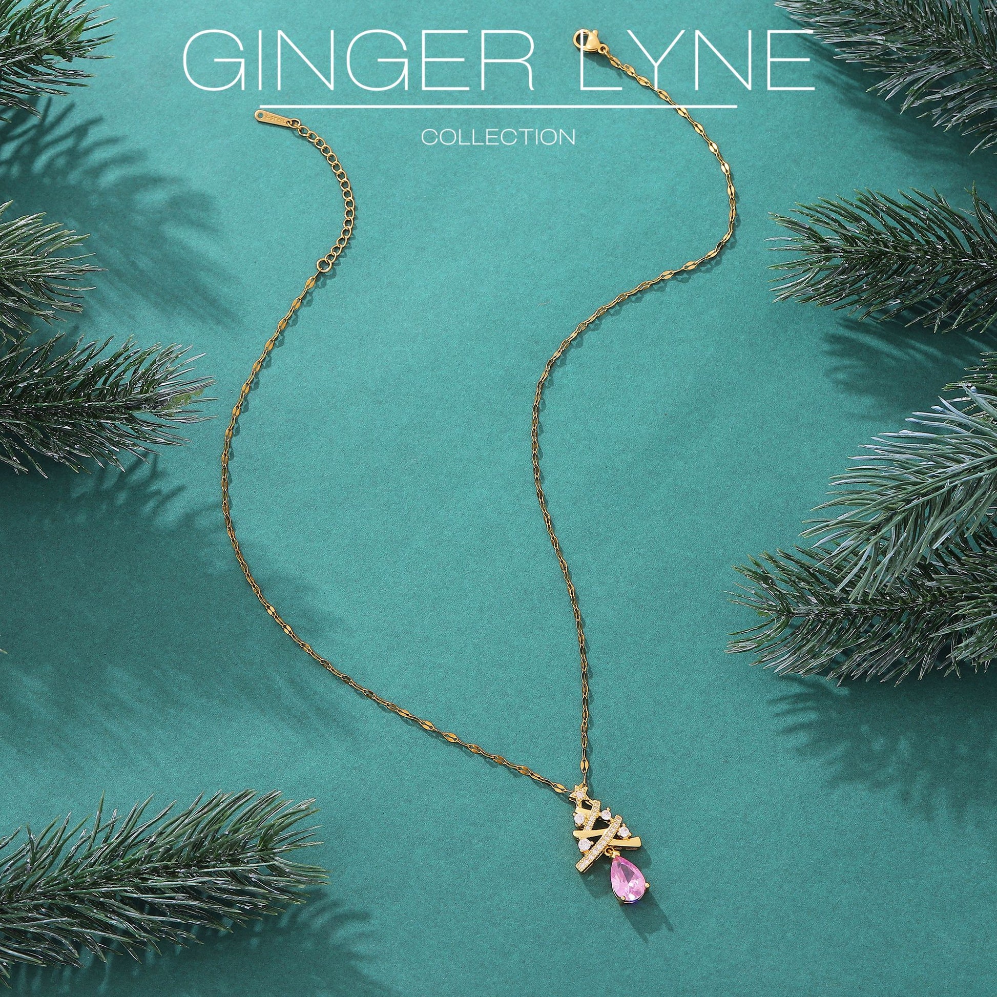 ChristamasTreeNecklaceforWomenHolidayPendantPearCZGoldPlatedStainlessSteelGingerLyneCollection_Gold-7