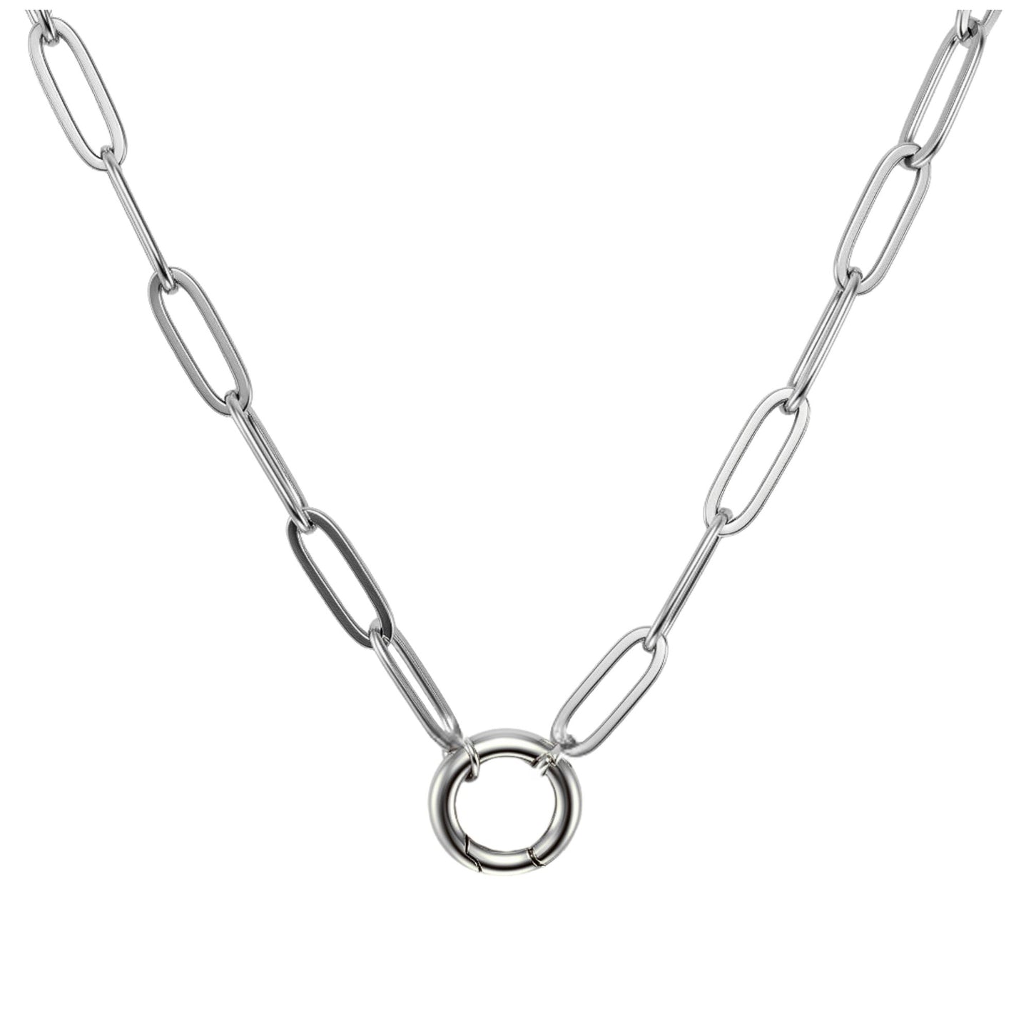 CarabinerCharmNecklaceforWomenPaperclipChainRoundCarabinerHolderStainlessSteelbyGingerLyne_Gold-1