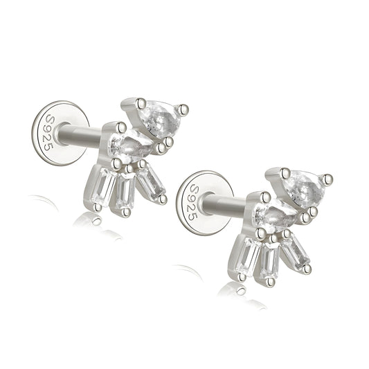 PearBaguetteCZFlatBackEarringsforCartilageHelixTragusLobe16g8mmSterlingSilver1pairbyGingerLyne_Silver-1