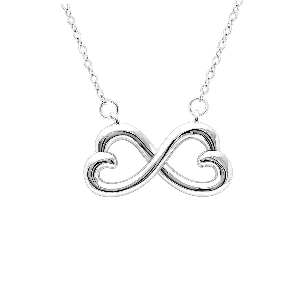 Mom Greeting Card Sterling Silver Infinity Hearts Necklace Women Ginger Lyne Collection