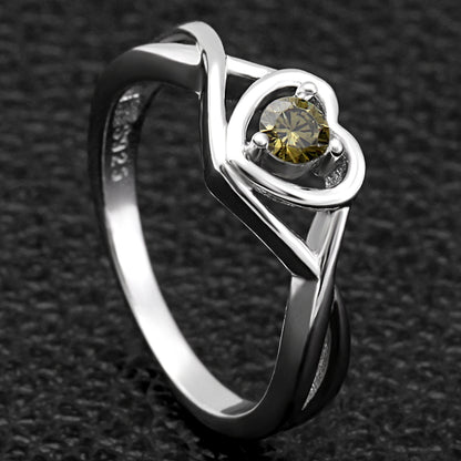 Christine Engagement Ring for Women Promise Heart Birthstone Cz Sterling Silver by Ginger Lyne