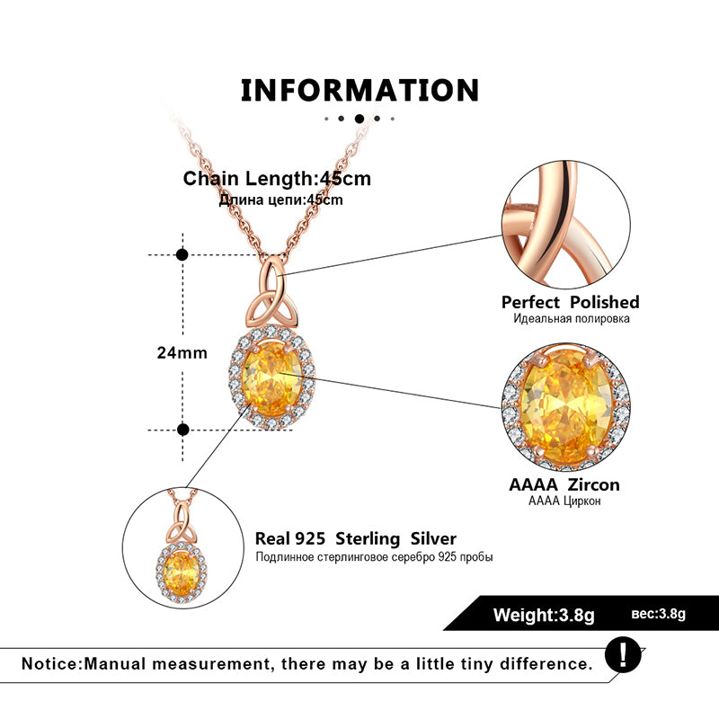 OvalPendantNecklaceforWomenYellowCzRoseSterlingSilverGingerLyneCollection_Yellow-6
