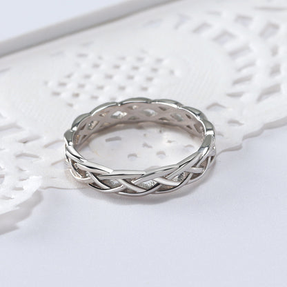 Celtic Eternity Wedding Band Ring for Women  Sterling Silver Ginger Lyne Collection