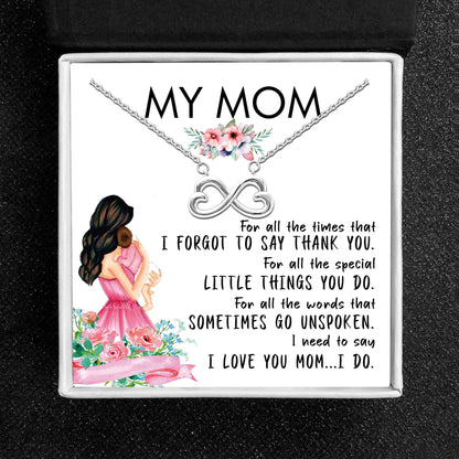 Mom Greeting Card Sterling Silver Infinity Hearts Necklace Women Ginger Lyne Collection - Mom-171