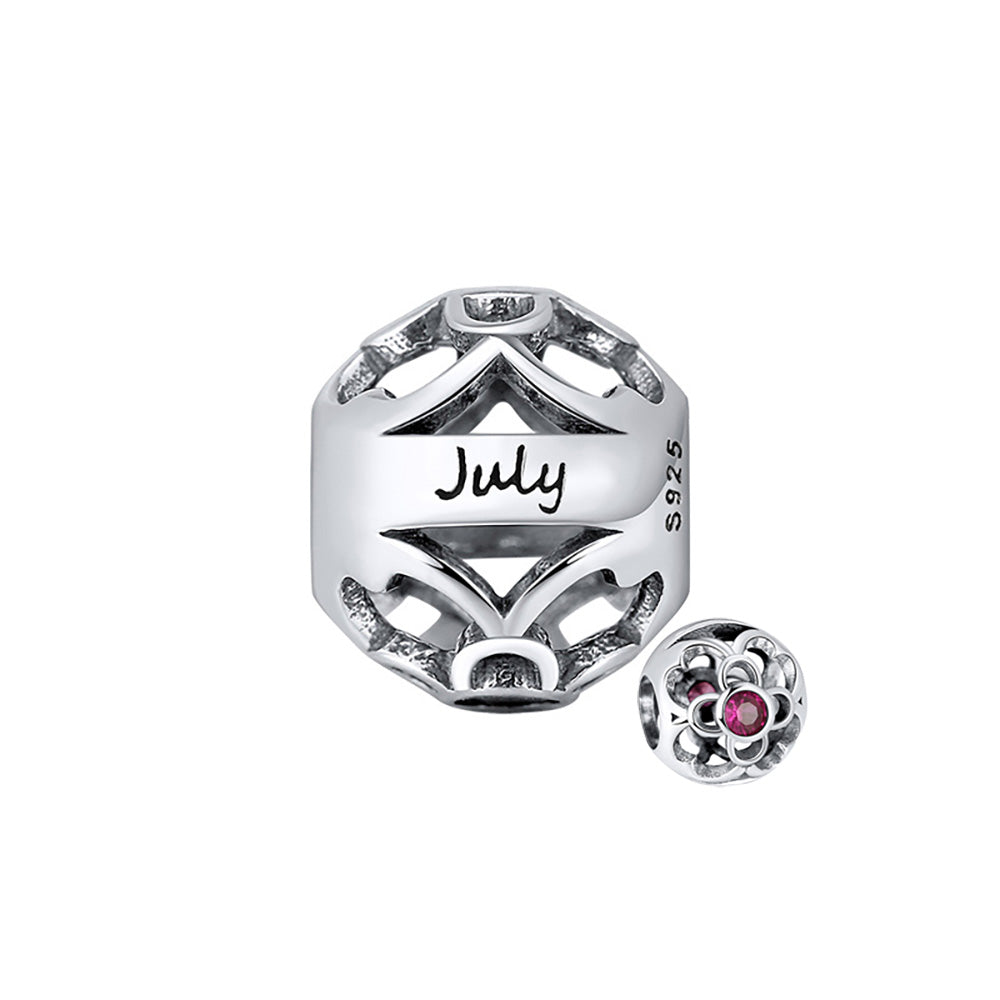 Birthstone Charms for Bracelet Sterling Silver CZ Womens Ginger Lyne Collection - July