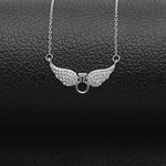 Load image into Gallery viewer, Angel Wings Sterling SilverWomens Cz Pendant Necklace by Ginger Lyne Collection
