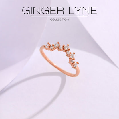 AriaHalfEternityRingforWomenSterlingSilverCZAnniversaryBandStackableChevronCurvebyGingerLyne_Rose-3