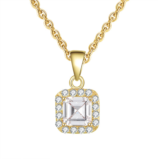 SquareHaloPendantNecklaceforWomenSterlingSilverCzGingerLyneCollection_YellowGold-1