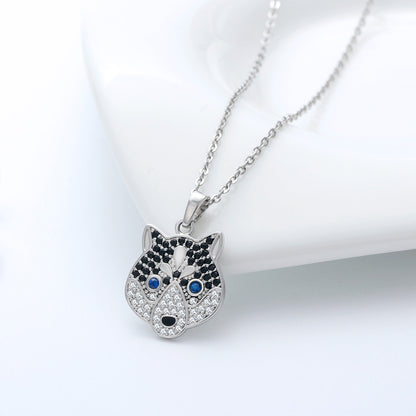 Koko Husky Dog Sterling Silver Necklace for Women Cz Ginger Lyne Collection - Necklace