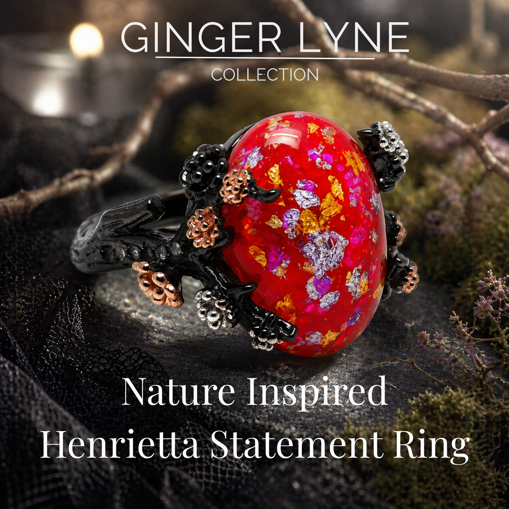 HenriettaBlackTreeBranchGothicInspiredFireOpalEngagementRingforWomenbyGingerLyne_Red-2