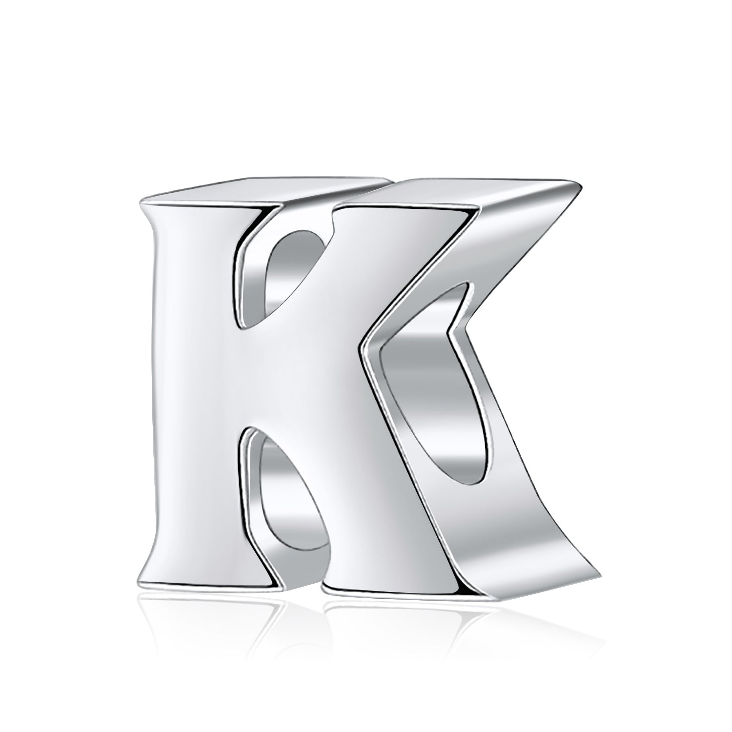 Initial Letter Charms for Women Bracelet Sterling Silver  Ginger Lyne Collection - K