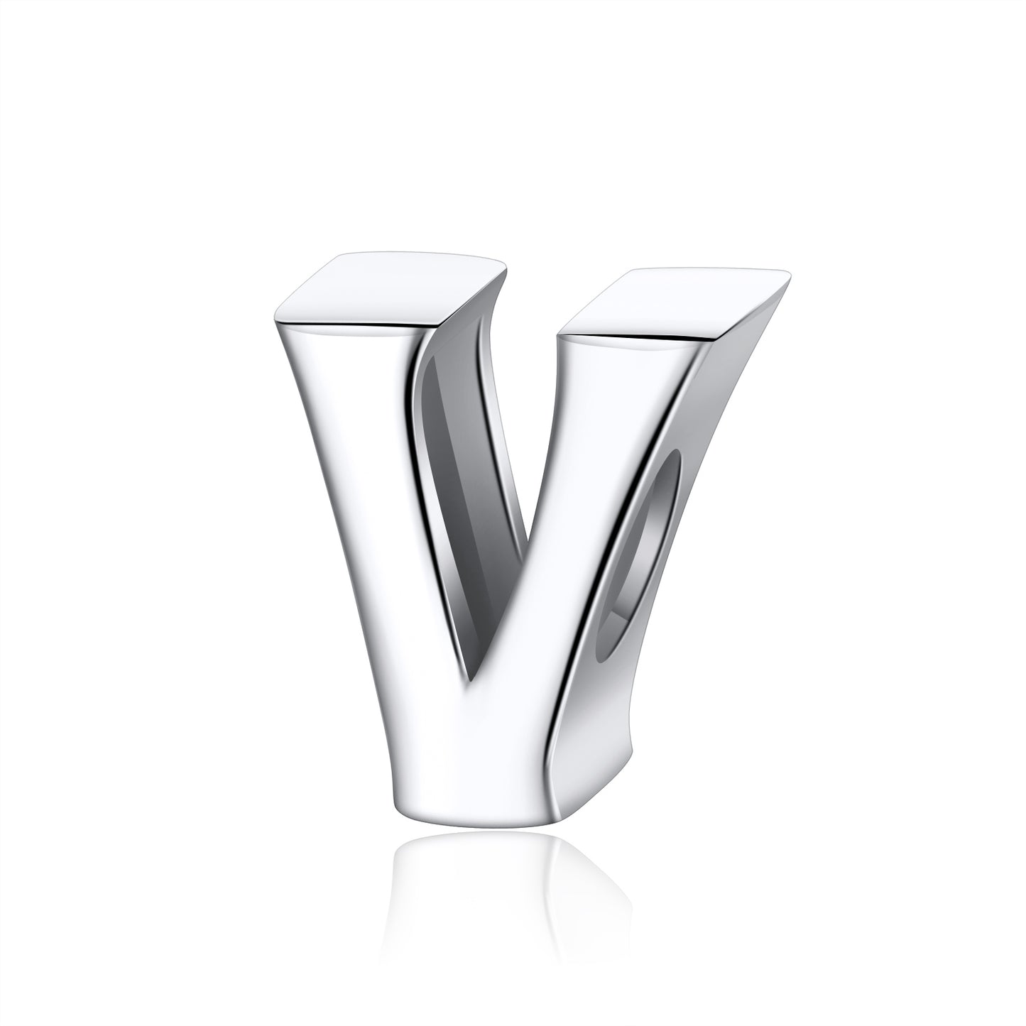 Initial Letter Charms for Women Bracelet Sterling Silver  Ginger Lyne Collection - V