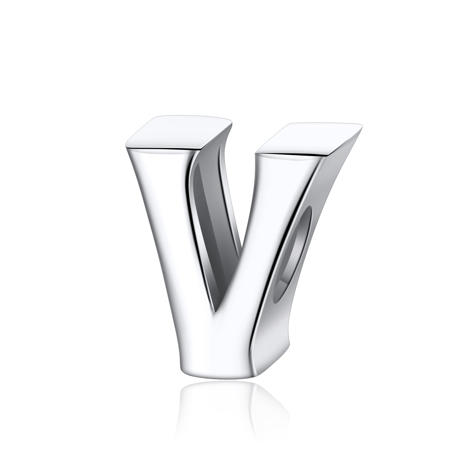 Initial Letter Charms for Women Bracelet Sterling Silver  Ginger Lyne Collection - V
