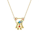 Load image into Gallery viewer, Floating CZ Teddy Bear Necklace for Women Gold Over Sterling Silver Girls Ginger Lyne Collection - Necklace
