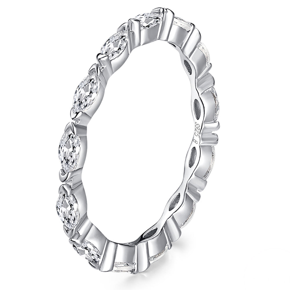 ScallopEternityWeddingBandRingforWomenSize9SterlingSilverClearCubicZirconiaGingerLyneCollection_Clear-1