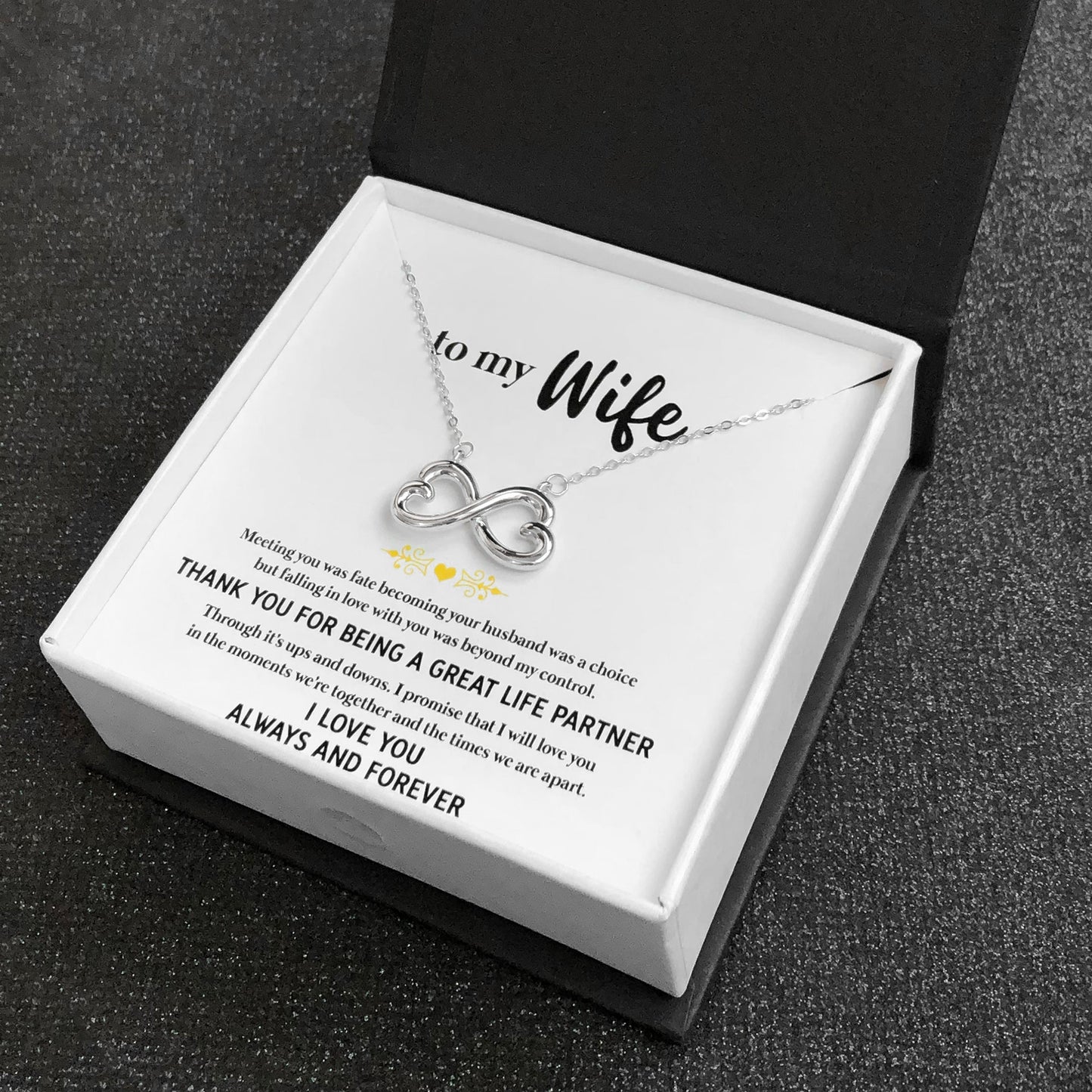 Wife Greeting Card Sterling Silver Infinity Heart Necklace Women Ginger Lyne Collection - Wife-05