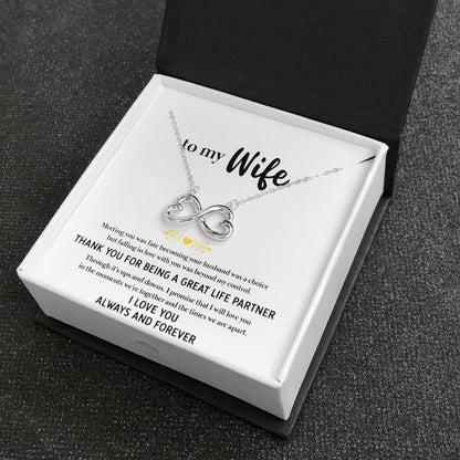 Wife Greeting Card Sterling Silver Infinity Heart Necklace Women Ginger Lyne Collection - Wife-05