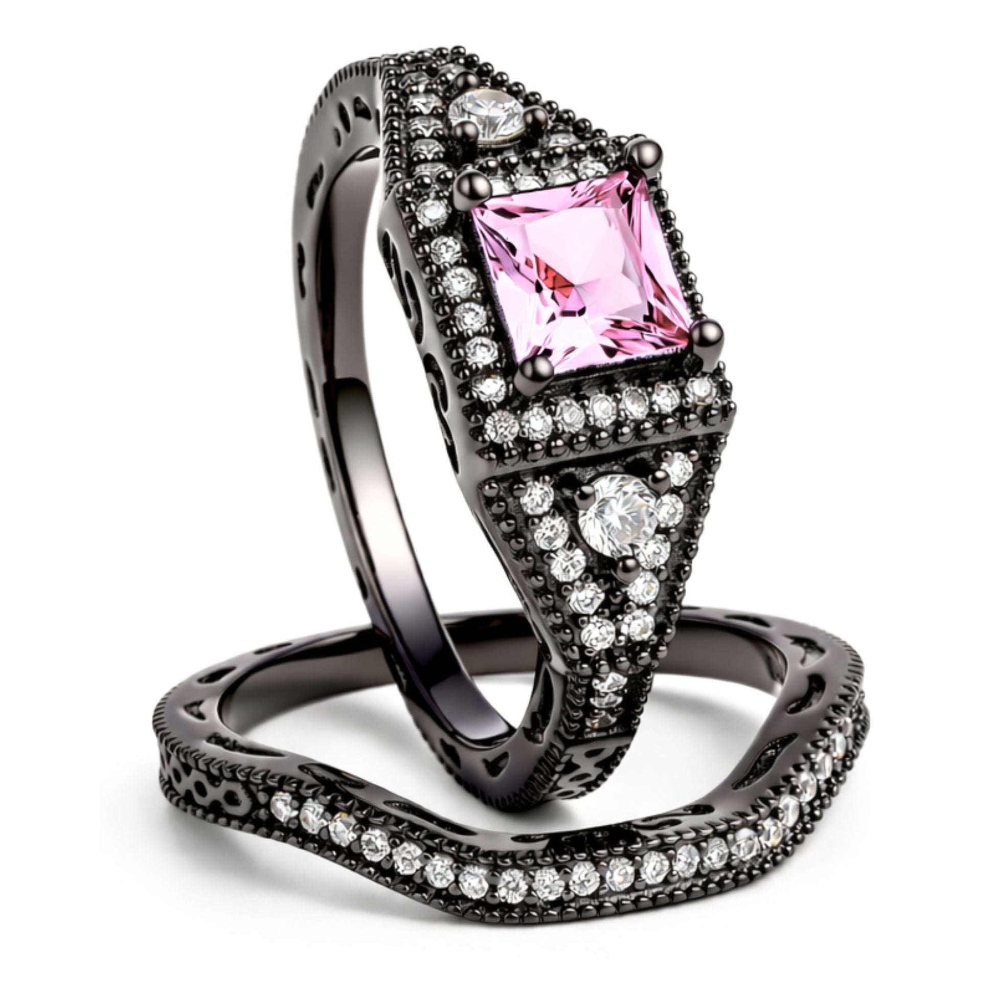 DanielleWeddingRingSetforWomenCZBlackEngagementGingerLyneCollection_Pink-1