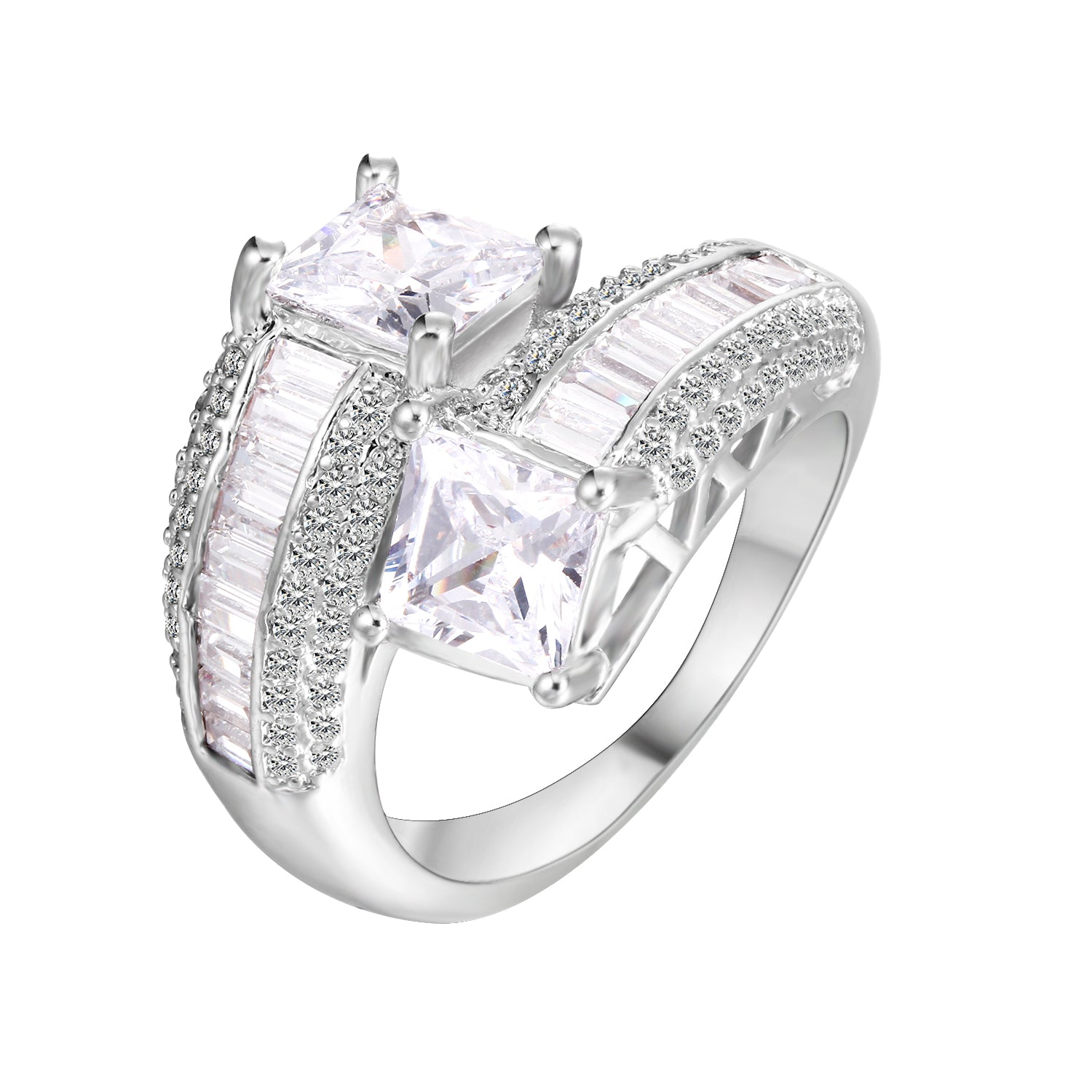 HeatherEngagementStatementRingWomensWhiteGoldPlatedGingerLyneCollectionSize10_Silver-1