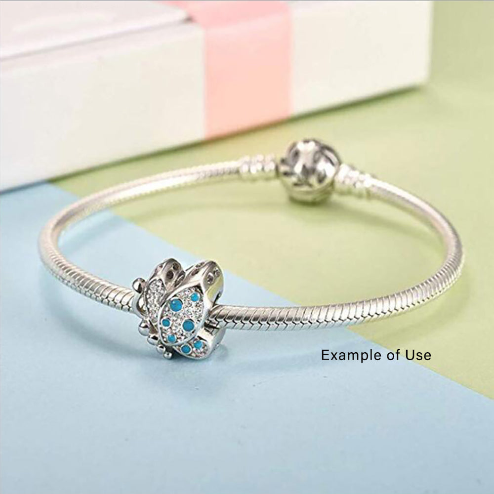 Butterfly Charm European Bead CZ Sterling Silver Ginger Lyne Collection