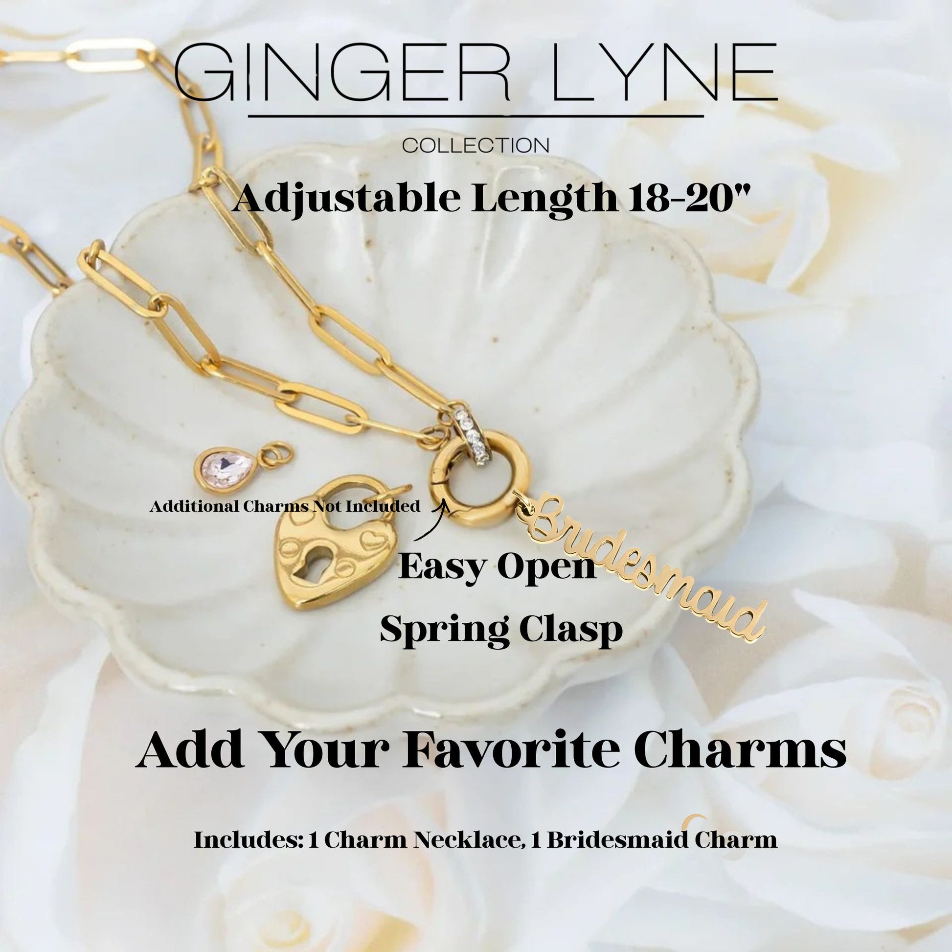 PaperclipLinkChainCharmHolderNecklaceWithBridesmaidCharmforWomenStainlessSteel18-20"GingerLyneCollection_GoldTone-7
