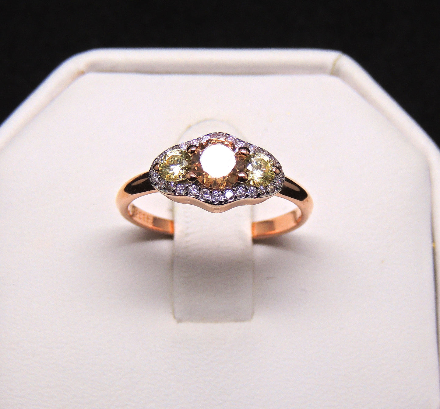 Sondra Engagement Ring Rose Gold Sterling Silver Cz Womens Ginger Lyne Collection Size 9