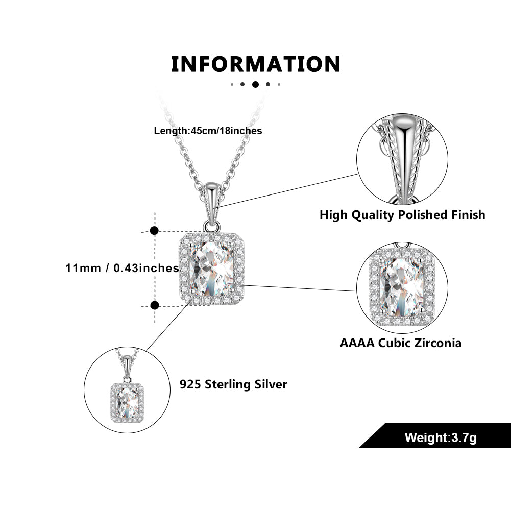Halo Pendant Necklace for Women Sterling Silver Pink CZ Ginger Lyne Collection - Pink