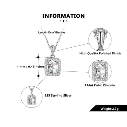 Halo Pendant Necklace for Women Sterling Silver Pink CZ Ginger Lyne Collection - Pink