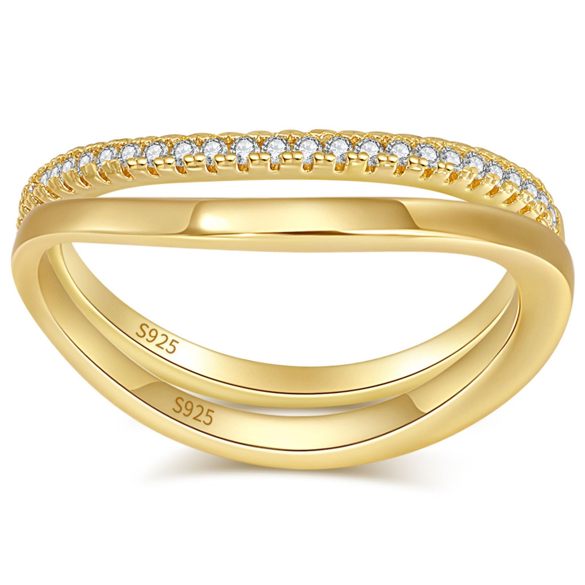 ThinWeddingBandSetforWomenSterlingSilverCZEternityBandsStackablebyGingerLyne_Gold-1