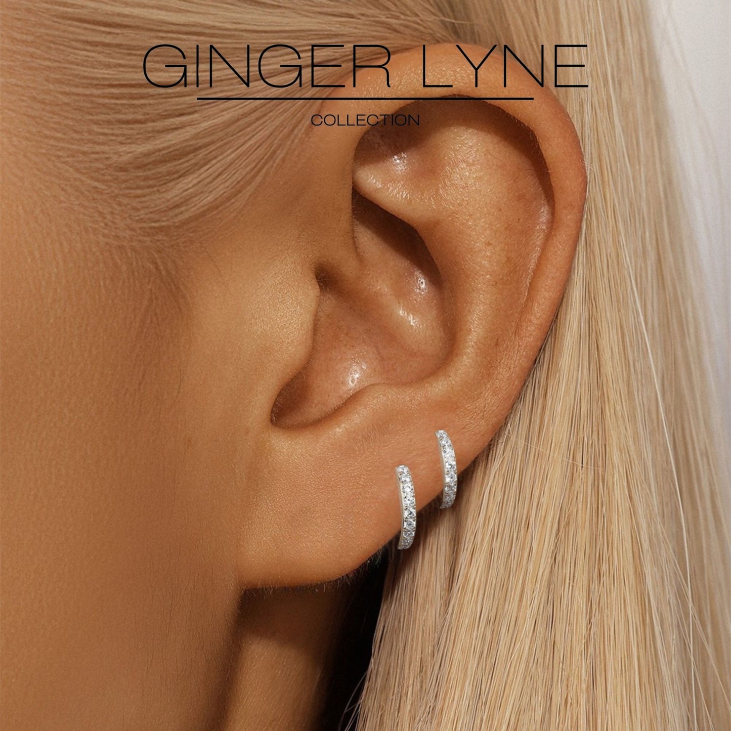 Hoop Flat Back Earrings for Women Sterling Silver 16G 6mm Cartilage Helix Upper Lobe Body Piercing Ginger Lyne - Silver