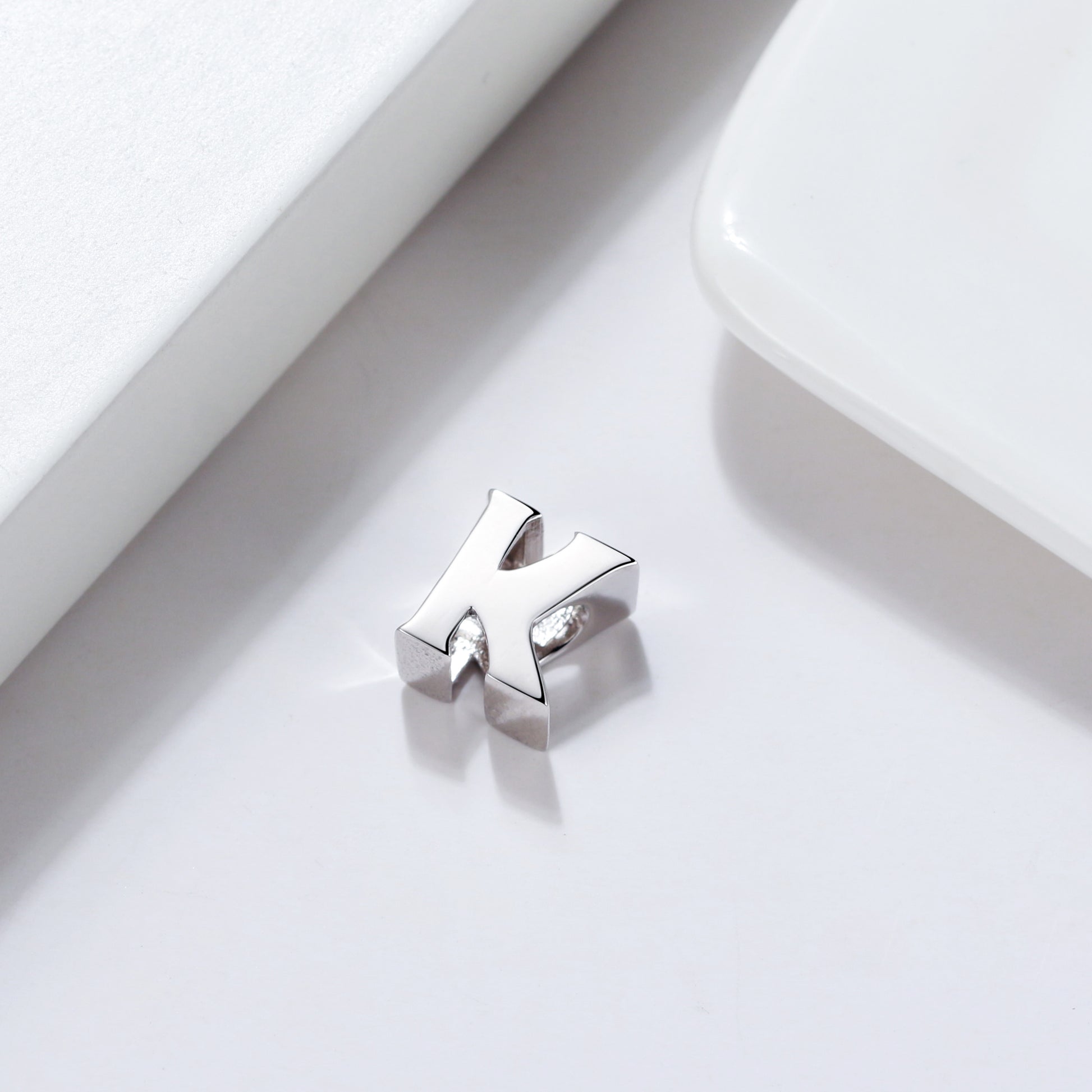 Initial Letter Charms for Women Bracelet Sterling Silver  Ginger Lyne Collection - K