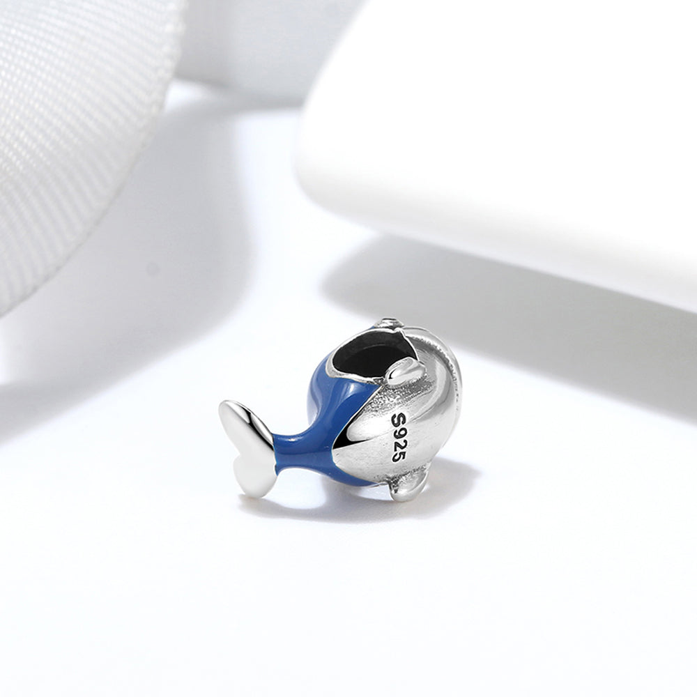 Blue Whale Charm European Bead Sterling Silver Ginger Lyne Collection
