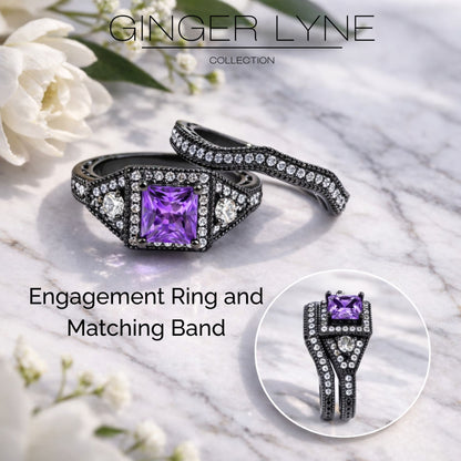 DanielleWeddingRingSetforWomenCZBlackEngagementGingerLyneCollection_Purple-2