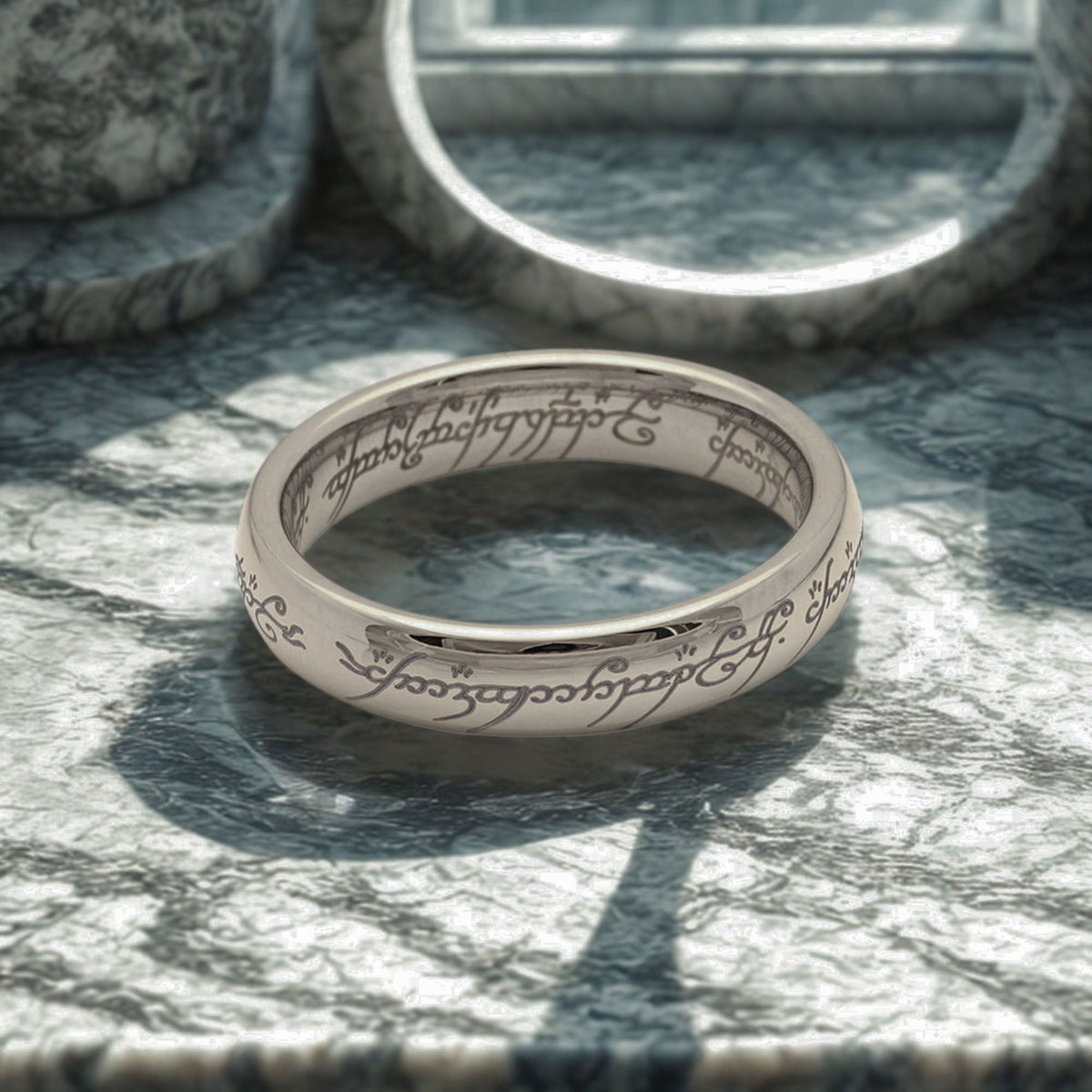 4mmSilverToneTungstenCarbideWeddingBandRingComfortFitSize10AnniversaryGiftforWomenbyGingerLyne_4mmSilver-4