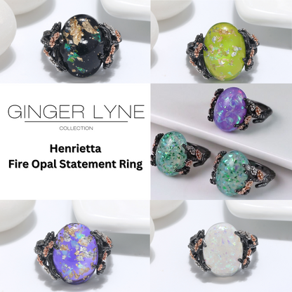 Henrietta Fire Opal Engagement Ring for Women Promise Ginger Lyne Collection