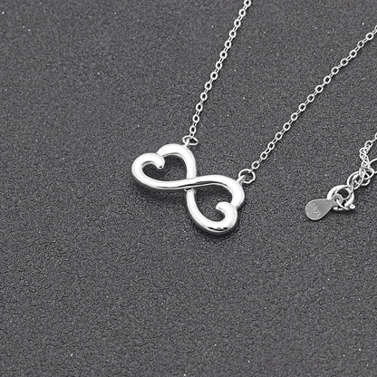Anniversary Greeting Card Sterling Silver Infinity Hearts Necklace Ginger Lyne Collection