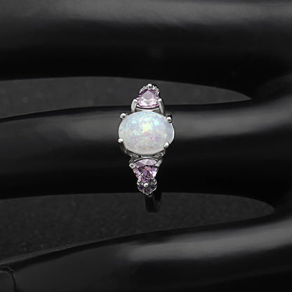 Celia Fire Opal Ring Purple Engagement Womens Ginger Lyne Collection