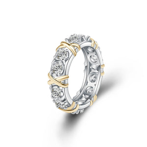 Charmaine X's O's Anniversary Wedding Band Ring Cz Ginger Lyne Collection Size 10 - 10