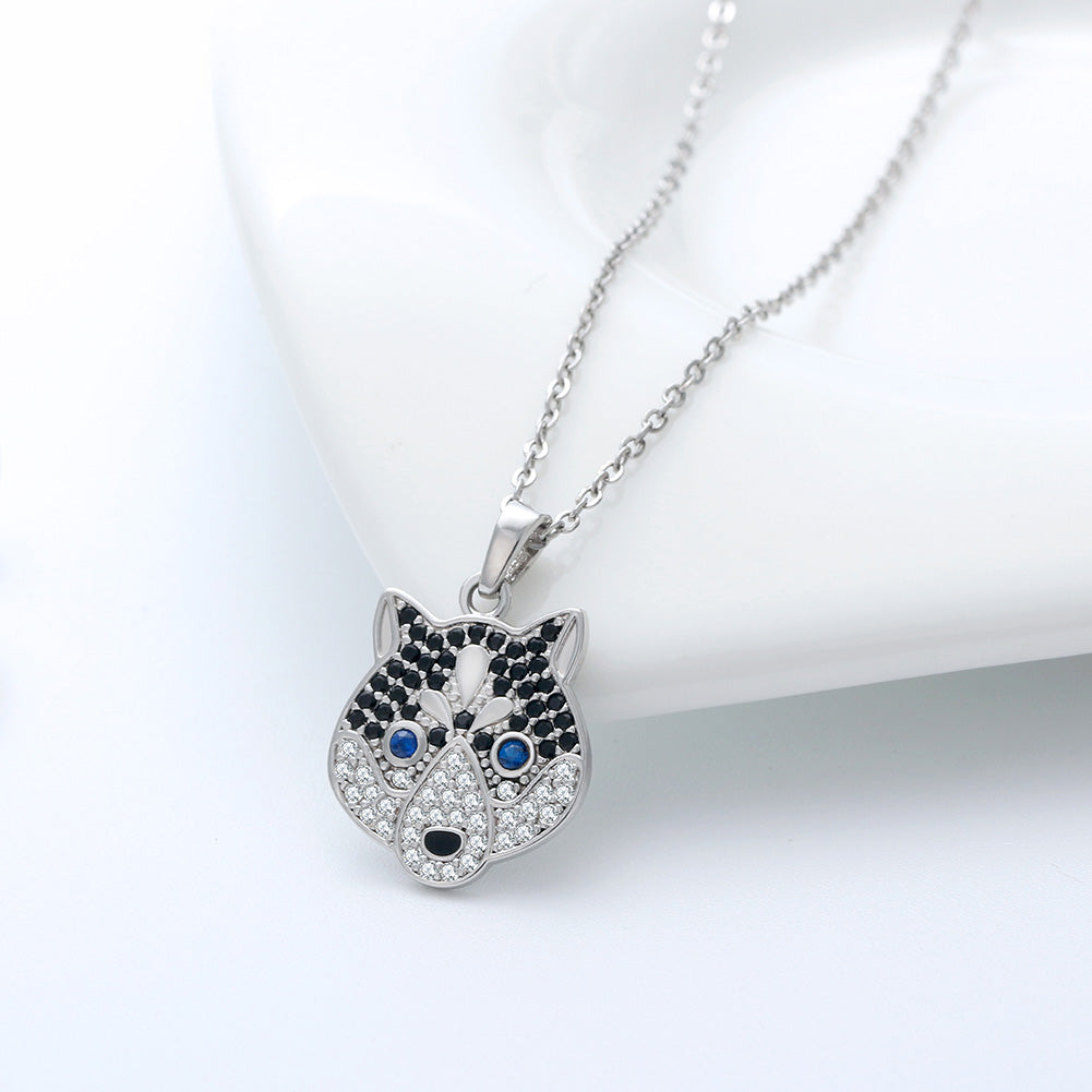 Koko Husky Dog Sterling Silver Necklace for Women Cz Ginger Lyne Collection - Set
