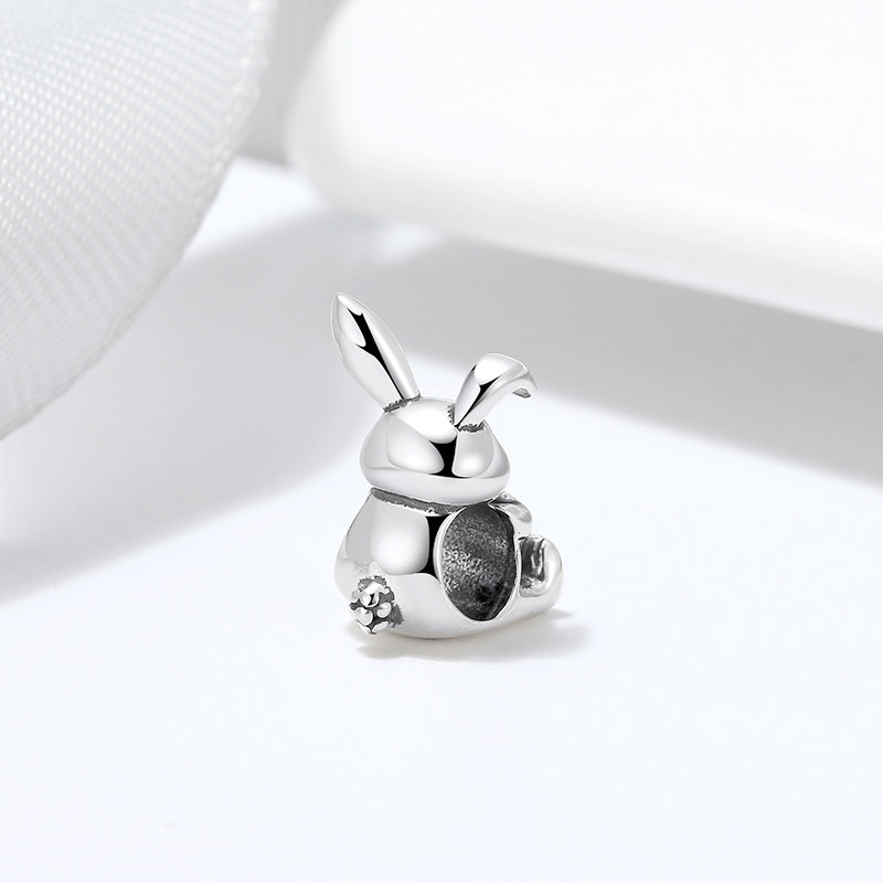 Bunny Rabbit Charm European Bead Sterling Silver Ginger Lyne Collection